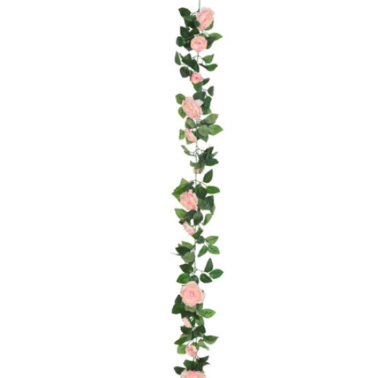 Artificial Camellias Garland Coral Pink Peach 180cm Artificial Flowers